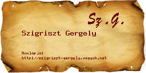Szigriszt Gergely névjegykártya